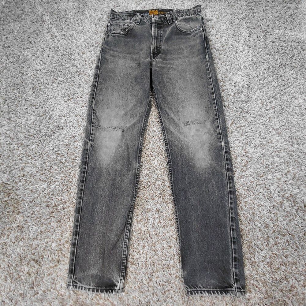 Vintage Levi’s SilverTab Jeans Mens 28x28 Black Straight & Narrow USA Distressed